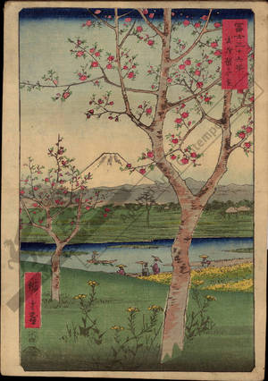 Utagawa Hiroshige: Koshigaya in the province of Musashi - Austrian Museum of Applied Arts