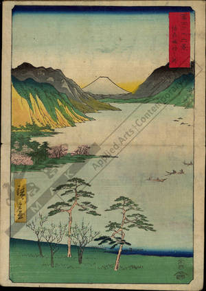 Utagawa Hiroshige: Lake Suwa in the province of Shinano - Austrian Museum of Applied Arts
