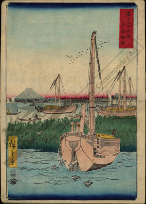Utagawa Hiroshige: Sea at Tsukuda in the eastern capital - Austrian Museum of Applied Arts