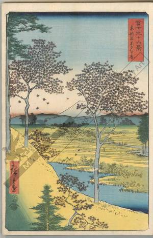 Utagawa Hiroshige: Yuhigaoka at Meguro in the eastern capital - Austrian Museum of Applied Arts