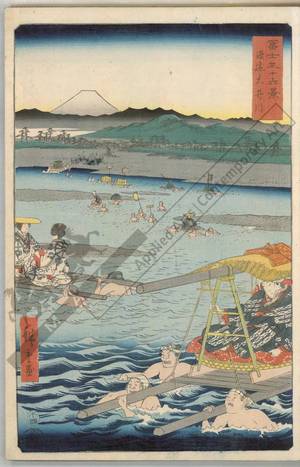 Utagawa Hiroshige: Oi river and the province of Suruga in the distance - Austrian Museum of Applied Arts