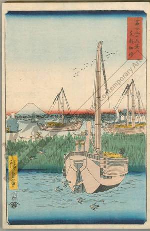 Utagawa Hiroshige: Sea at Tsukuda in the eastern capital - Austrian Museum of Applied Arts