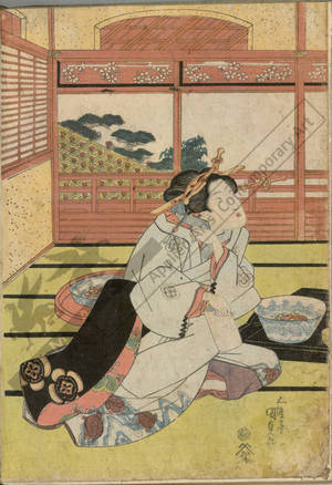 歌川国貞: Geisha (title not original) - Austrian Museum of Applied Arts