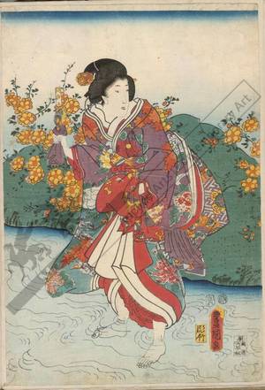 歌川国貞: Tama river of Ide in the province of Yamashiro - Austrian Museum of Applied Arts