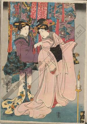 歌川国芳: A bride changing her dress - Austrian Museum of Applied Arts