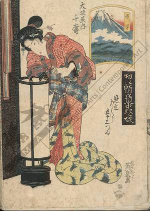 渓斉英泉: Numazu, The courtesan Senju from the Osaka house (Station 12, Print 13) - Austrian Museum of Applied Arts
