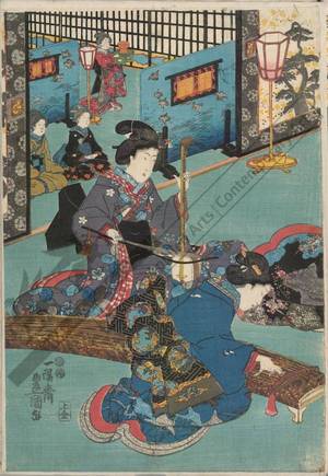 Utagawa Kunisada: Concert in the palace (title not original) - Austrian Museum of Applied Arts