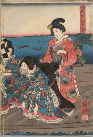 Utagawa Kuniyoshi: First sunrise of the year at Sumida river - Austrian Museum of Applied Arts