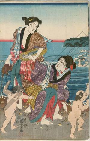 Utagawa Kuniyoshi: Distant view of Enoshima from Shichirigahama - Austrian Museum of Applied Arts