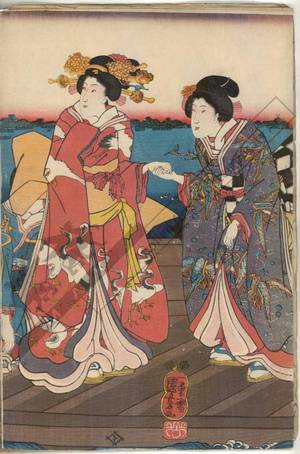 Utagawa Kuniyoshi: First sunrise of the year at Sumida river - Austrian Museum of Applied Arts