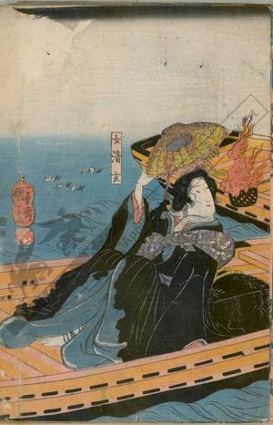 Japanese Print "Ferryboat on the Sumida river" by Utagawa Kuniyoshi, 歌川国芳 (Utagawa Kuniyoshi)