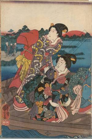 Utagawa Kuniyoshi: First sunrise of the year at Sumida river - Austrian Museum of Applied Arts