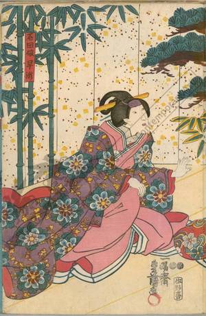 Utagawa Kunisada: Hayase, the daughter of Ishida - Austrian Museum of Applied Arts