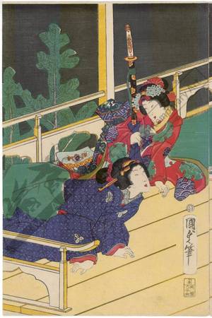 Utagawa Kunisada II: Suma bay - Austrian Museum of Applied Arts