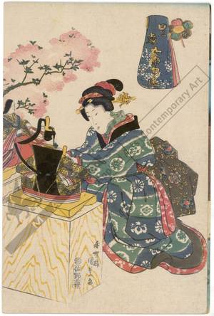 Utagawa Kunisada: Doll festival (title not original) - Austrian Museum of Applied Arts