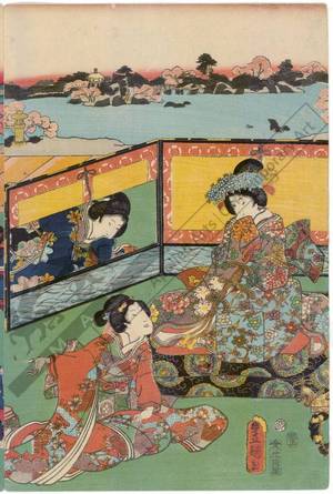 Utagawa Kunisada: Banquet of the shinging prince flower palace - Austrian Museum of Applied Arts