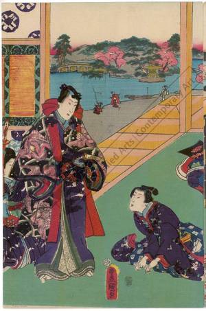 Utagawa Kunisada: Banquet of the shinging prince flower palace - Austrian Museum of Applied Arts