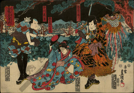 歌川国貞: Kabuki play “Kin no zai choja no yumitori” - Austrian Museum of Applied Arts