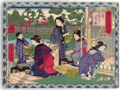 Utagawa Hiroshige III: Spinning the silk threads - Austrian Museum of Applied Arts