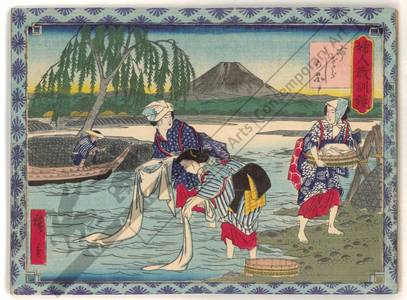 Utagawa Hiroshige III: Bleaching cloth - Austrian Museum of Applied Arts