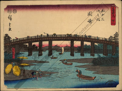 Utagawa Hiroshige: Print 38: Okazaki (Station 38) - Austrian Museum of Applied Arts