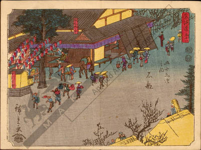 Ando Hiroshige, 歌川広重 (Ando Hiroshige)による浮世絵「Print 51: Ishibe (Station 51)」