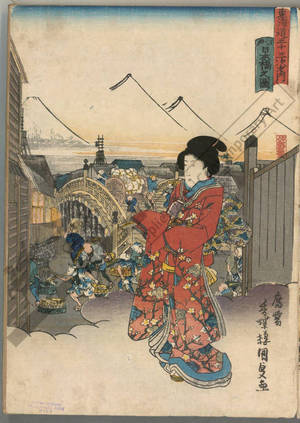 Utagawa Kunisada: Nihonbashi in Edo (start, print 1) - Austrian Museum of Applied Arts