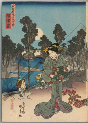 Utagawa Kunisada: Numazu (Station 12, Print 13) - Austrian Museum of Applied Arts