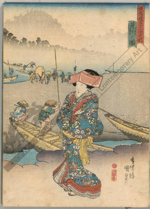 Utagawa Kunisada, 歌川国貞 (Utagawa Kunisada I)による浮世絵「Mitsuke (Station 28, Print 29)」