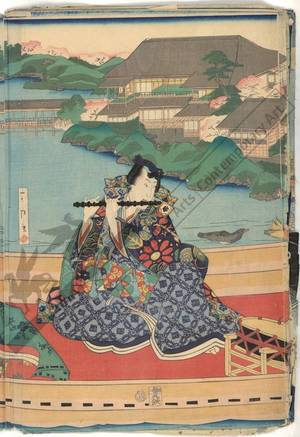 Utagawa Yoshitora: Playing three instruments on a pleasure boat - Austrian Museum of Applied Arts