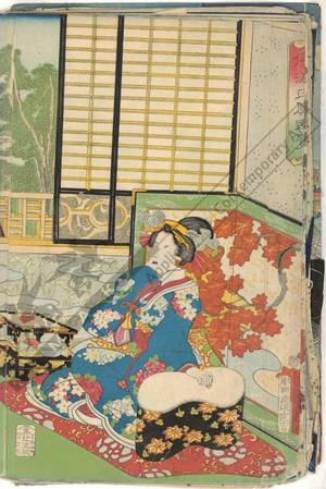 Utagawa Kunisada: Genji visiting the pleasure quarter - Austrian Museum of Applied Arts