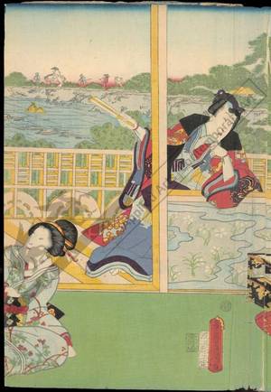 Utagawa Kunisada: Genji visiting the pleasure quarter - Austrian Museum of Applied Arts