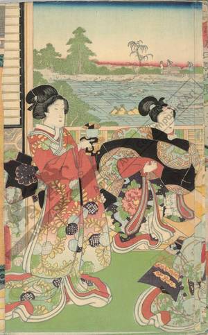 Utagawa Kunisada: Genji visiting the pleasure quarter - Austrian Museum of Applied Arts