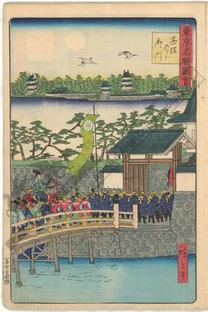 Utagawa Hiroshige III: Gofuku bridge gate - Austrian Museum of Applied Arts