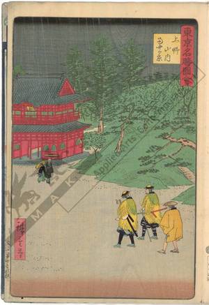 三代目歌川広重: Rain in the temple compound of Ueno - Austrian Museum of Applied Arts