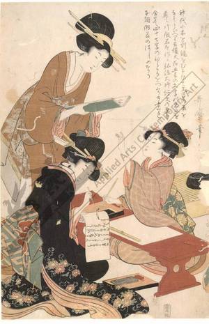 Kitagawa Utamaro: Women writing (title not original) - Austrian Museum of Applied Arts