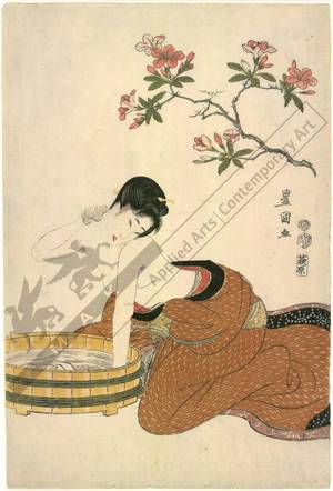 Utagawa Toyokuni I: Washing the neck (title not original) - Austrian Museum of Applied Arts