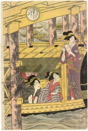 Utagawa Toyokuni I: Sixth month: Pleasure boats at Ryogoku - Austrian Museum of Applied Arts