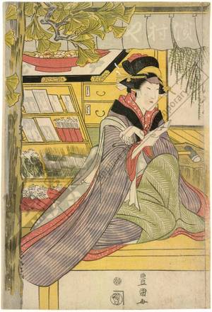 Utagawa Toyokuni I: The shop Hamamuraya (title not original) - Austrian Museum of Applied Arts