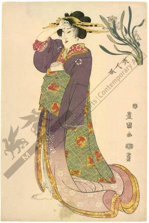 Utagawa Toyokuni I: Waiting woman (title not original) - Austrian Museum of Applied Arts