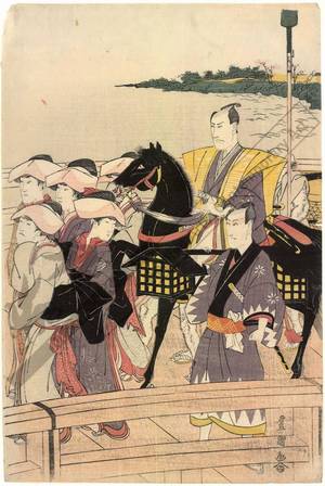 Utagawa Toyokuni I: Procession on the bridge - Austrian Museum of Applied Arts