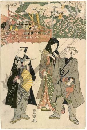 Utagawa Toyokuni I: Third month: The Kiyomizu hall at Ueno - Austrian Museum of Applied Arts