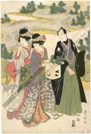 Utagawa Toyokuni I: Pine tree, Set of three prints - Austrian Museum of Applied Arts