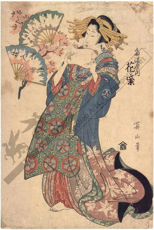 Kikugawa Eizan: Courtesan Hanamurasaki from the Tama house - Austrian Museum of Applied Arts