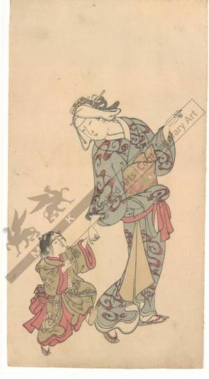 Nishikawa Sukenobu: Woman with child (title not original) - Austrian Museum of Applied Arts