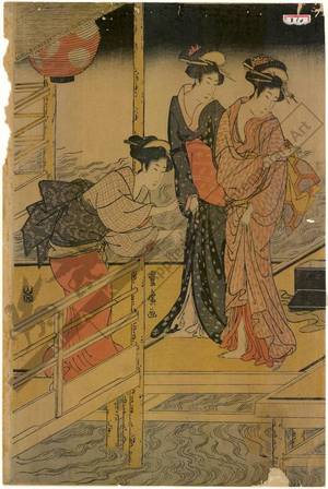 Utagawa Toyohiro: Sixth month, Set of three prints - Austrian Museum of Applied Arts