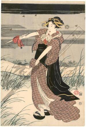Utagawa Kunisada: Hunting for fireflies (title not original) - Austrian Museum of Applied Arts