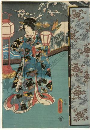 Utagawa Kunisada: In the palace (title not original) - Austrian Museum of Applied Arts