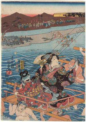 Utagawa Kunisada II: Oi river - Austrian Museum of Applied Arts