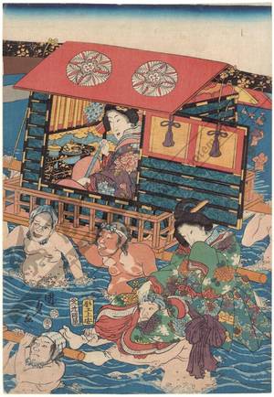 Utagawa Kunisada II: Oi river - Austrian Museum of Applied Arts